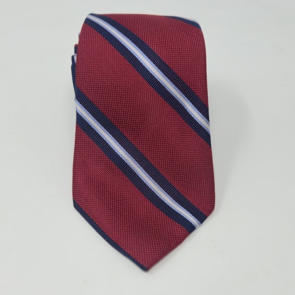 Tommy Hilfiger Other - Tommy Hilfiger Silk Mens Burgundy Navy Blue Striped Classic 3.25" Necktie